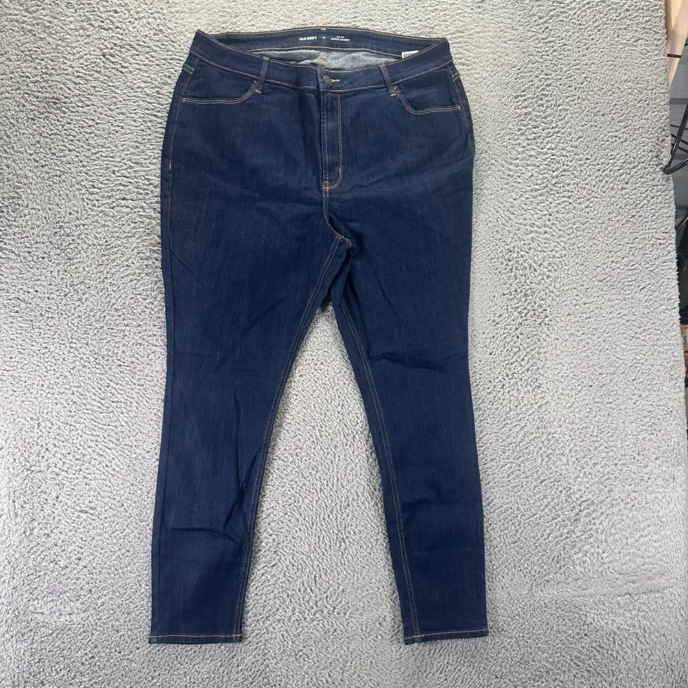 Old Navy Jeans Womens 18 Blue Cotton Denim Skinny Leg Streetwear Travel Stretch